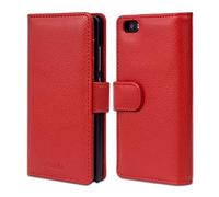 Cadorabo Funda Libro para Huawei P8 Lite 2015 en Rojo Infierno - Cubierta Proteccíon con Cierre Magnético e 3 Tarjeteros - Etui Case Cover Carcasa