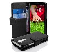 Cadorabo Funda Libro para LG G2 Mini en Negro ÓXIDO - Cubierta Proteccíon de Cuero Sintético Estructurado con Tarjetero y Función de Suporte - Etui Case Cover Carcasa