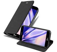 Cadorabo Funda Libro para LG K10 2017 en Negro Antracita - Cubierta Proteccíon con Cierre Magnético, Tarjetero y Función de Suporte - Etui Case Cover Carcasa