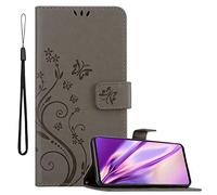 Cadorabo Funda Libro para Samsung Galaxy A51 en Gris Floral - Cubierta Proteccíon en Diseño de Flor con Cierre Magnético, Función de Suporte e 3 Tarjeteros - Etui Case Cover Carcasa