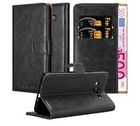 Cadorabo Funda Libro para Samsung Galaxy A7 2015 en Negro Grafito - Cubierta Proteccíon con Cierre Magnético, Tarjetero y Función de Suporte - Etui Case Cover Carcasa