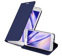 Cadorabo Funda Libro para Samsung Galaxy J5 2016 en Classy Azul Oscuro - Cubierta Proteccíon con Cierre Magnético, Tarjetero y Función de Suporte - Etui Case Cover Carcasa