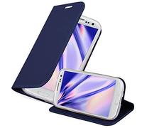 Cadorabo Funda Libro para Samsung Galaxy S3 Mini en Classy Azul Oscuro - Cubierta Proteccíon con Cierre Magnético, Tarjetero y Función de Suporte - Etui Case Cover Carcasa