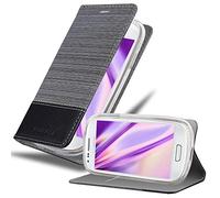 Cadorabo Funda Libro para Samsung Galaxy S3 Mini en Gris Negro - Cubierta Proteccíon con Cierre Magnético, Tarjetero y Función de Suporte - Etui Case Cover Carcasa