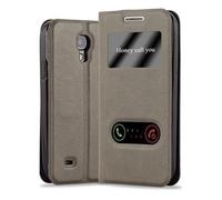 Cadorabo Funda Libro para Samsung Galaxy S4 en MARRÓN Piedra - Cubierta Proteccíon con Cierre Magnético, Función de Suporte y 2 Ventanas- Etui Case Cover Carcasa