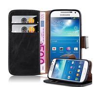 Cadorabo Funda Libro para Samsung Galaxy S4 Mini en Negro Grafito - Cubierta Proteccíon con Cierre Magnético, Tarjetero y Función de Suporte - Etui Case Cover Carcasa