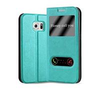 Cadorabo Funda Libro para Samsung Galaxy S6 Edge Plus en Turquesa Menta - Cubierta Proteccíon con Cierre Magnético, Función de Suporte y 2 Ventanas- Etui Case Cover Carcasa