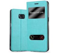 Cadorabo Funda Libro para Samsung Galaxy S7 Edge en Turquesa Menta - Cubierta Proteccíon con Cierre Magnético, Función de Suporte y 2 Ventanas- Etui Case Cover Carcasa