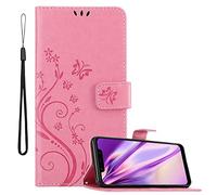 Cadorabo Funda Libro para Xiaomi Pocophone F1 en Rosa Floral - Cubierta Proteccíon en Diseño de Flor con Cierre Magnético, Función de Suporte e 3 Tarjeteros - Etui Case Cover Carcasa