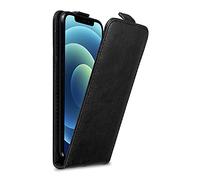 Cadorabo Funda para Apple iPhone 12 / iPhone 12 Pro in Negro Antracita - Cubierta Proteccíon Estilo Flip con Cierre Magnético - Etui Case Cover Carcasa
