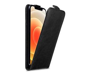 Cadorabo Funda para Apple iPhone 12 Mini in Negro Antracita - Cubierta Proteccíon Estilo Flip con Cierre Magnético - Etui Case Cover Carcasa