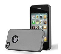 Cadorabo Funda para Apple iPhone 4 / iPhone 4S en Metallic Gris - Cubierta Proteccíon de Silicona TPU Delgada e Flexible con Antichoque - Gel Case Cover Carcasa Ligera