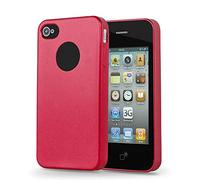 Cadorabo Funda para Apple iPhone 4 / iPhone 4S en Metallic Rojo - Cubierta Proteccíon de Silicona TPU Delgada e Flexible con Antichoque - Gel Case Cover Carcasa Ligera