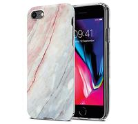 Cadorabo Funda para Apple iPhone 7 / 7S / 8 / SE 2020 en Mármol Blanco Rosa No. 21 - Cubierta Proteccíon de Silicona TPU en Motivo Mosaico - Gel Case Cover Carcasa Ligera