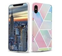 Cadorabo Funda para Apple iPhone X/XS en Mármol arcoíris no.11 - Cubierta Proteccíon de Silicona TPU en Motivo Mosaico - Gel Case Cover Carcasa Ligera