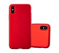 Cadorabo Funda para Apple iPhone X/XS en Metallic Rojo - Cubierta Proteccíon de Silicona TPU Delgada e Flexible con Antichoque - Gel Case Cover Carcasa Ligera