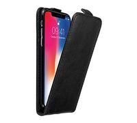 Cadorabo Funda para Apple iPhone X/XS in Negro Antracita - Cubierta Proteccíon Estilo Flip con Cierre Magnético - Etui Case Cover Carcasa