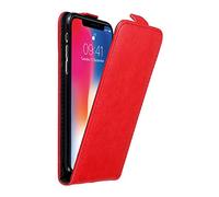 Cadorabo Funda para Apple iPhone X/XS in Rojo Manzana - Cubierta Proteccíon Estilo Flip con Cierre Magnético - Etui Case Cover Carcasa