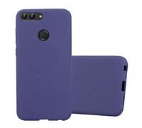 Cadorabo Funda para Huawei P Smart 2018 / Enjoy 7S en Frost Azul Oscuro - Cubierta Proteccíon de Silicona TPU Delgada e Flexible con Antichoque - Gel Case Cover Carcasa Ligera
