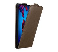 Cadorabo Funda para Huawei P20 in MARRÓN CAFÉ - Cubierta Proteccíon Estilo Flip con Cierre Magnético - Etui Case Cover Carcasa