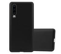 Cadorabo Funda para Huawei P30 en Metallic Negro - Cubierta Proteccíon de Silicona TPU Delgada e Flexible con Antichoque - Gel Case Cover Carcasa Ligera