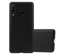 Cadorabo Funda para Huawei P30 Lite en Metallic Negro - Cubierta Proteccíon de Silicona TPU Delgada e Flexible con Antichoque - Gel Case Cover Carcasa Ligera