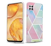 Cadorabo Funda para Huawei P40 Lite en Mármol arcoíris no.11 - Cubierta Proteccíon de Silicona TPU en Motivo Mosaico - Gel Case Cover Carcasa Ligera