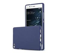 Cadorabo Funda para Huawei P8 en Frost Azul Oscuro - Cubierta Proteccíon de Silicona TPU Delgada e Flexible con Antichoque - Gel Case Cover Carcasa Ligera