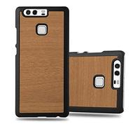 Cadorabo Funda para Huawei P9 en Woody MARRÓN - Cubierta Protecciónde Plástico Duro Super Delgada e Inflexible con Antichoque - Case Cover Carcasa Protectora Ligera