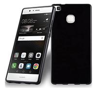Cadorabo Funda para Huawei P9 Lite en Negro - Cubierta Proteccíon de Silicona TPU Delgada e Flexible con Antichoque - Gel Case Cover Carcasa Ligera