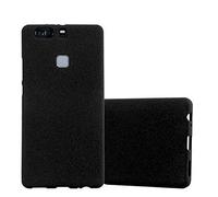 Cadorabo Funda para Huawei P9 Plus en Frost Negro - Cubierta Proteccíon de Silicona TPU Delgada e Flexible con Antichoque - Gel Case Cover Carcasa Ligera