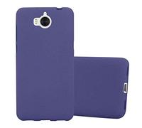 Cadorabo Funda para Huawei Y6 2017 en Frost Azul Oscuro - Cubierta Proteccíon de Silicona TPU Delgada e Flexible con Antichoque - Gel Case Cover Carcasa Ligera