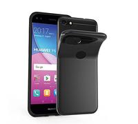 Cadorabo Funda para Huawei Y6 Pro 2017 en Negro - Cubierta Proteccíon de Silicona TPU Delgada e Flexible con Antichoque - Gel Case Cover Carcasa Ligera