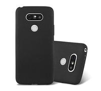 Cadorabo Funda para LG G5 en Frost Negro - Cubierta Proteccíon de Silicona TPU Delgada e Flexible con Antichoque - Gel Case Cover Carcasa Ligera