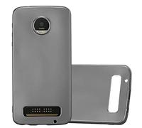 Cadorabo Funda para Motorola Moto Z Play en Metallic Gris - Cubierta Proteccíon de Silicona TPU Delgada e Flexible con Antichoque - Gel Case Cover Carcasa Ligera