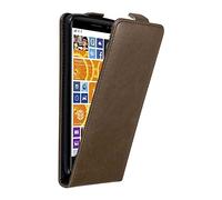 Cadorabo Funda para Nokia Lumia 830 in MARRÓN CAFÉ - Cubierta Proteccíon Estilo Flip con Cierre Magnético - Etui Case Cover Carcasa