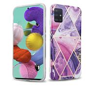 Cadorabo Funda para Samsung Galaxy A51 5G en Mármol Ola púrpura No.14 - Cubierta Proteccíon de Silicona TPU en Motivo Mosaico - Gel Case Cover Carcasa Ligera