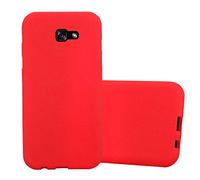 Cadorabo Funda para Samsung Galaxy A7 2017 en Frost Rojo - Cubierta Proteccíon de Silicona TPU Delgada e Flexible con Antichoque - Gel Case Cover Carcasa Ligera