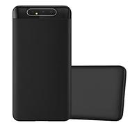Cadorabo Funda para Samsung Galaxy A80 / A90 4G en Metallic Negro - Cubierta Proteccíon de Silicona TPU Delgada e Flexible con Antichoque - Gel Case Cover Carcasa Ligera