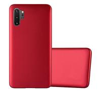 Cadorabo Funda para Samsung Galaxy Note 10 Plus en Metallic Rojo - Cubierta Proteccíon de Silicona TPU Delgada e Flexible con Antichoque - Gel Case Cover Carcasa Ligera
