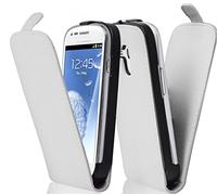 Cadorabo Funda para Samsung Galaxy S3 Mini in Blanco Polar - Cubierta Proteccíon Estilo Flip de Cuero Sintético Liso - Etui Case Cover Carcasa