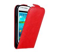 Cadorabo Funda para Samsung Galaxy S3 Mini in Rojo Manzana - Cubierta Proteccíon Estilo Flip con Cierre Magnético - Etui Case Cover Carcasa