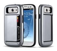 Cadorabo Funda para Samsung Galaxy S3 / S3 Neo Funda Hybrid Armor en Plata Armadura - Cubierta Protectora de Plástico e Silicone TPU con Antichoque e Tarjetero - Case Cover Carcasa Outdoor Heavy Duty