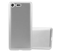 Cadorabo Funda para Sony Xperia XZ Premium en Metallic Plateado - Cubierta Proteccíon de Silicona TPU Delgada e Flexible con Antichoque - Gel Case Cover Carcasa Ligera