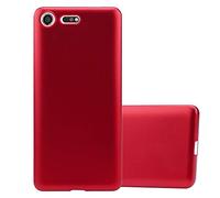 Cadorabo Funda para Sony Xperia XZ Premium en Metallic Rojo - Cubierta Proteccíon de Silicona TPU Delgada e Flexible con Antichoque - Gel Case Cover Carcasa Ligera