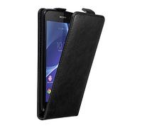 Cadorabo Funda para Sony Xperia Z3 in Negro Antracita - Cubierta Proteccíon Estilo Flip con Cierre Magnético - Etui Case Cover Carcasa