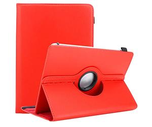 Cadorabo Funda para Tableta Compatible con LG G Pad 2 10.1 en Rojo - Funda Protectora de Cuero sintético con función de Soporte - Estuche de 360 Grados con Banda elástica