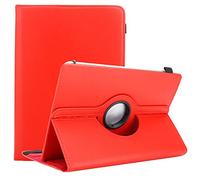 Cadorabo Funda para Tableta Compatible con LG G Pad IV 8.0 en Rojo - Funda Protectora de Cuero sintético con función de Soporte - Estuche de 360 Grados con Banda elástica