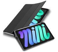Cadorabo Funda Tableta para Apple iPad Mini 6 (8.3 Zoll) in Negro SATÉN - Cubierta Proteccíon Bien Fina en Cuero Artificial en Estilo Libro con Auto Wake Up e Función de Suporte