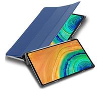 Cadorabo Funda Tableta para Huawei MatePad Pro (10.8 Zoll) in Azul Oscuro Jersey - Cubierta Proteccíon Bien Fina en Cuero Artificial en Estilo Libro con Auto Wake Up e Función de Suporte